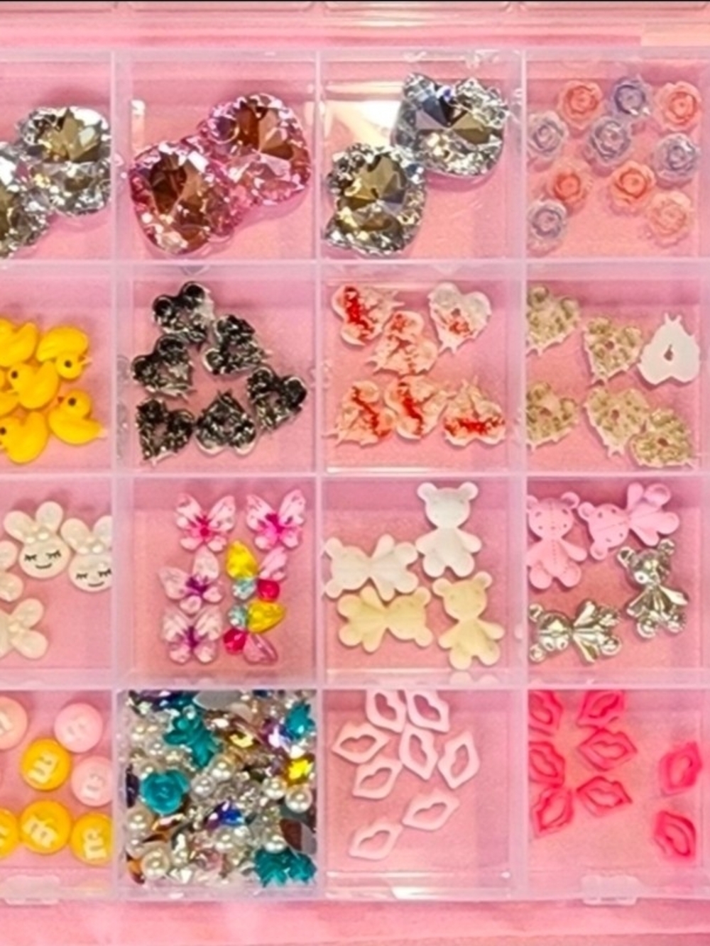 Assorted Pink Nail Art Embellishments Set - Decorative Bath & Body Tools